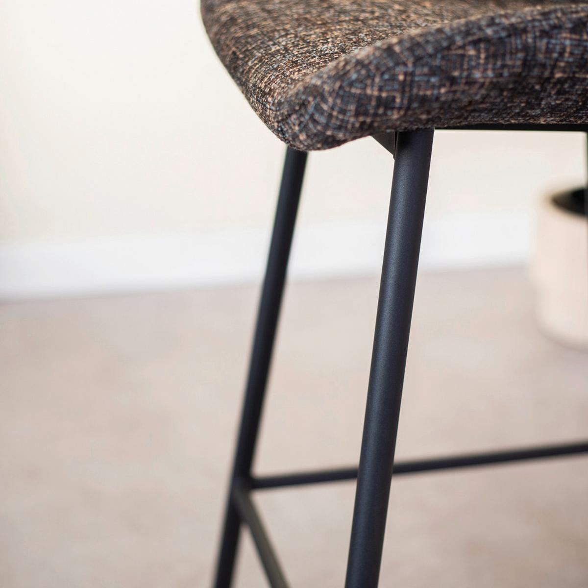 Barhocker-Set Barron - Schwarz, Design, Textil/Metall (47/99/55cm) - MID.YOU