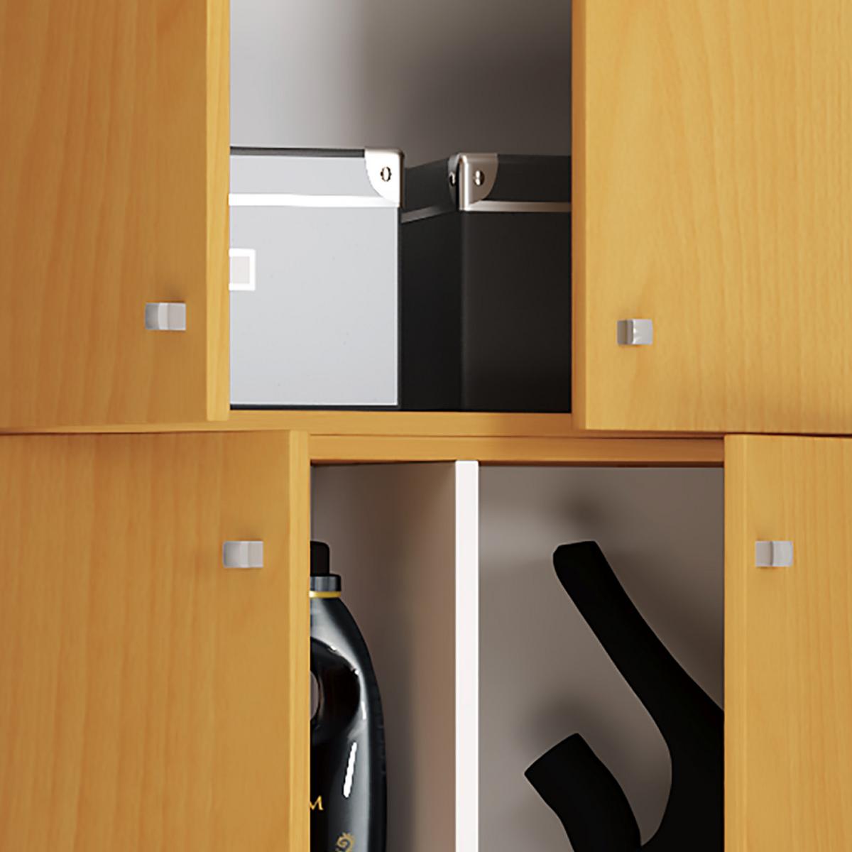 Mehrzweckschrank Lona XXL Buche Dekor BxH: 70x240 cm - Buchefarben/Schwarz, MODERN, Holzwerkstoff (70/240/39cm) - MID.YOU