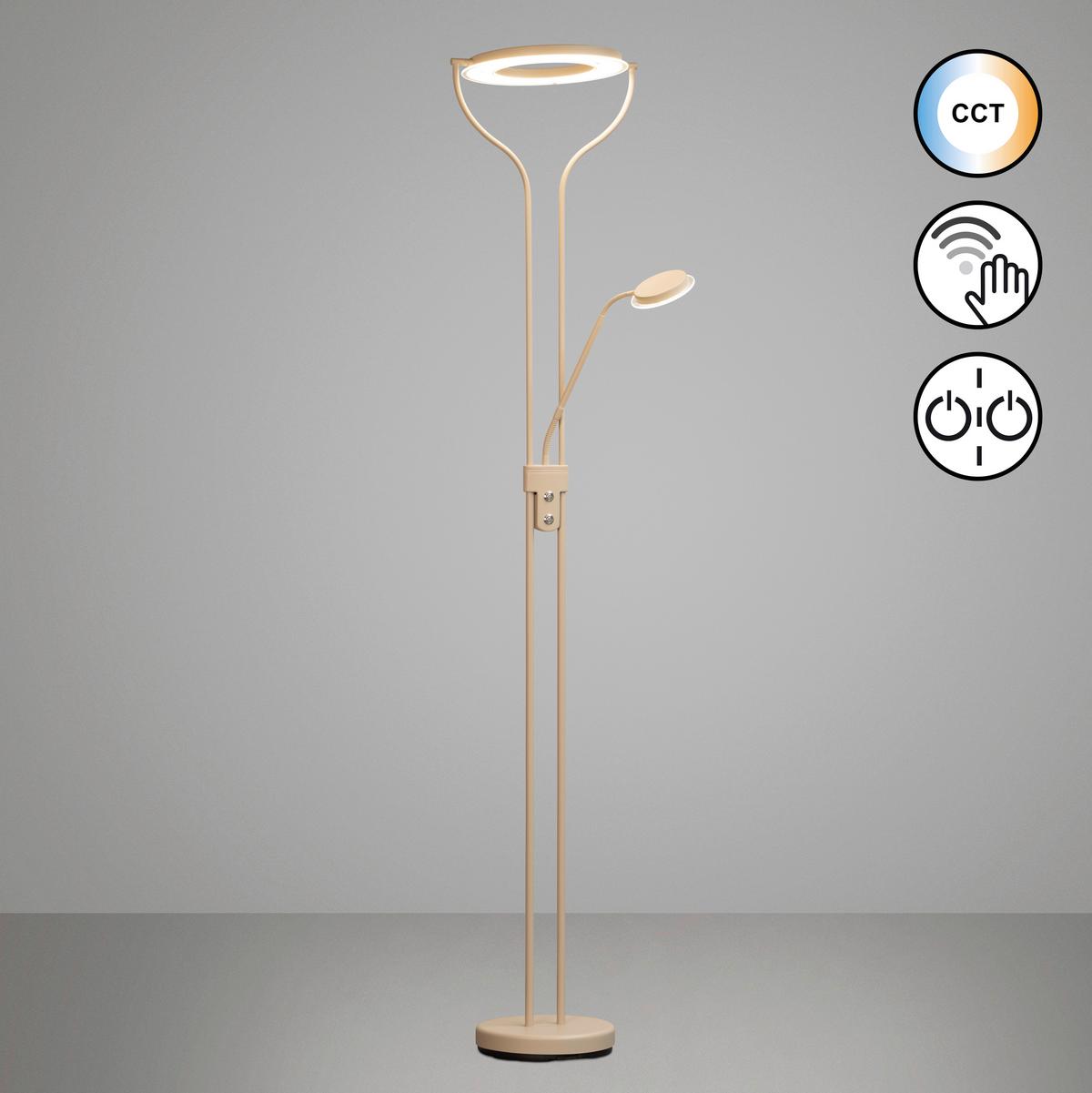 LED-Stehleuchte Davos Sandfarben B: 47 cm - Sandfarben, Design, Metall (36/47/180cm) - Fischer & Honsel