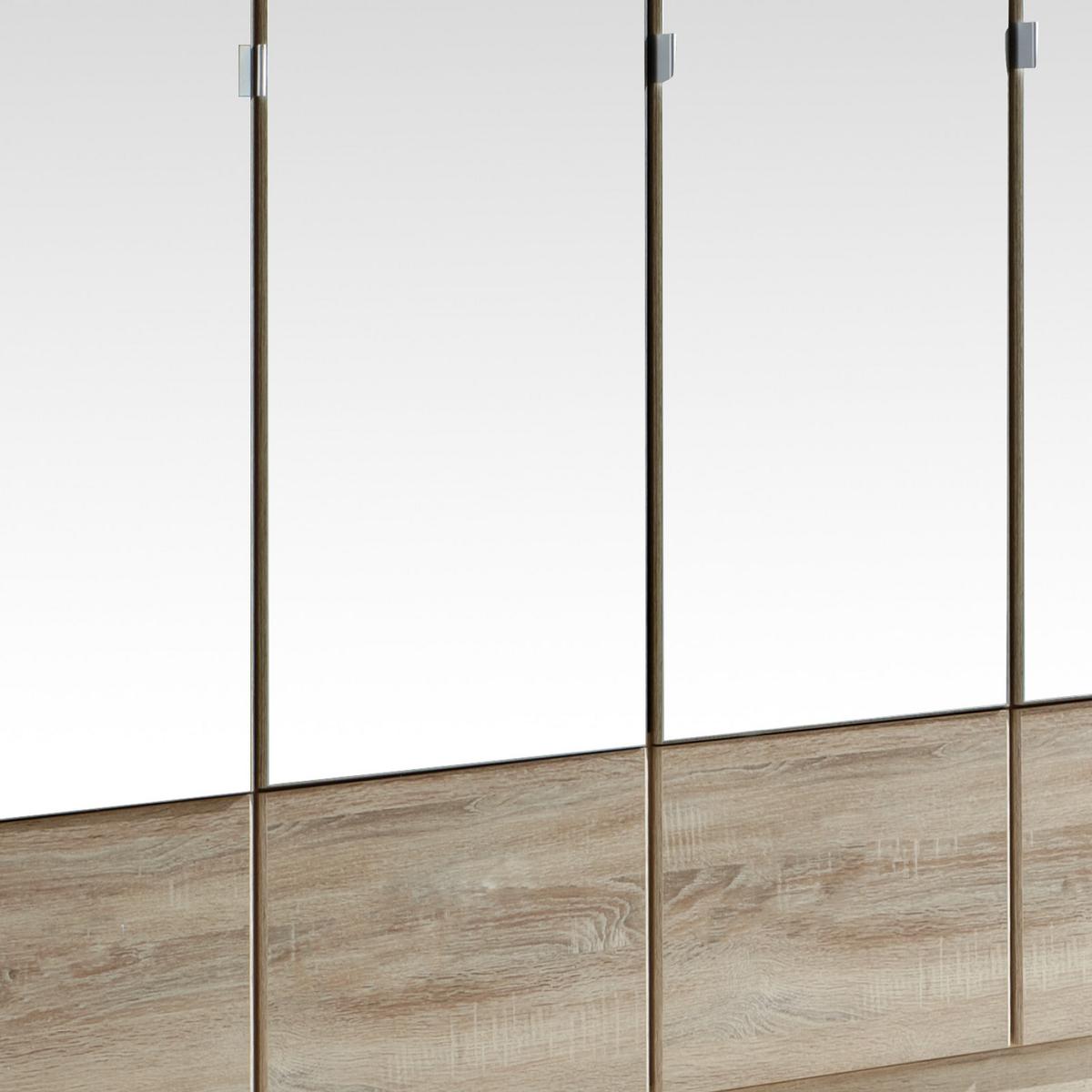 Drehtürenschrank Mit Spiegel 180cm Imago, Sägerau Dekor - Eichefarben, KONVENTIONELL, Glas/Holzwerkstoff (180/199/58cm) - MID.YOU