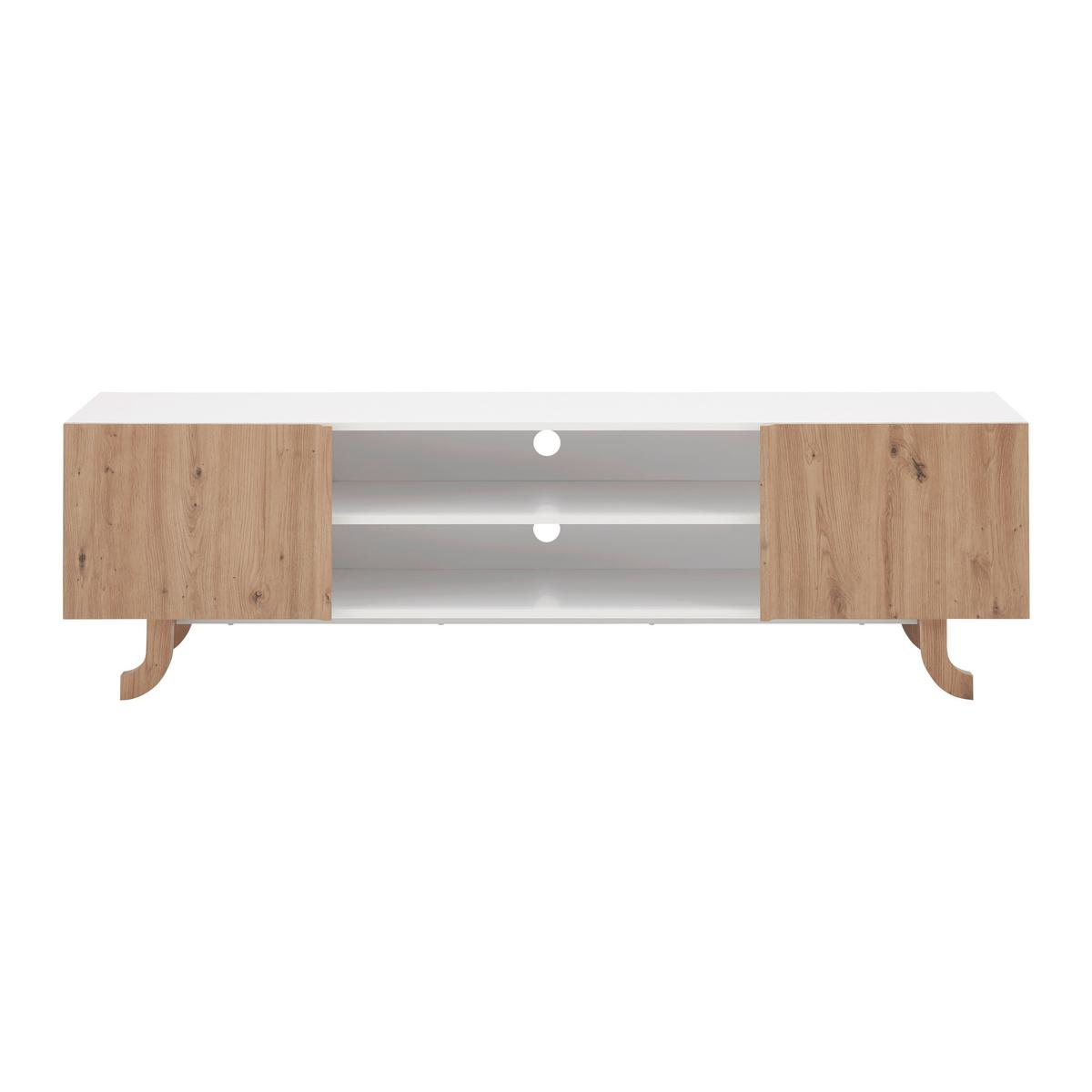 TV diel VIRA farby dubu/biela - biela/farba borovice, Modern, drevo (172/50/43cm) - Bessagi Home