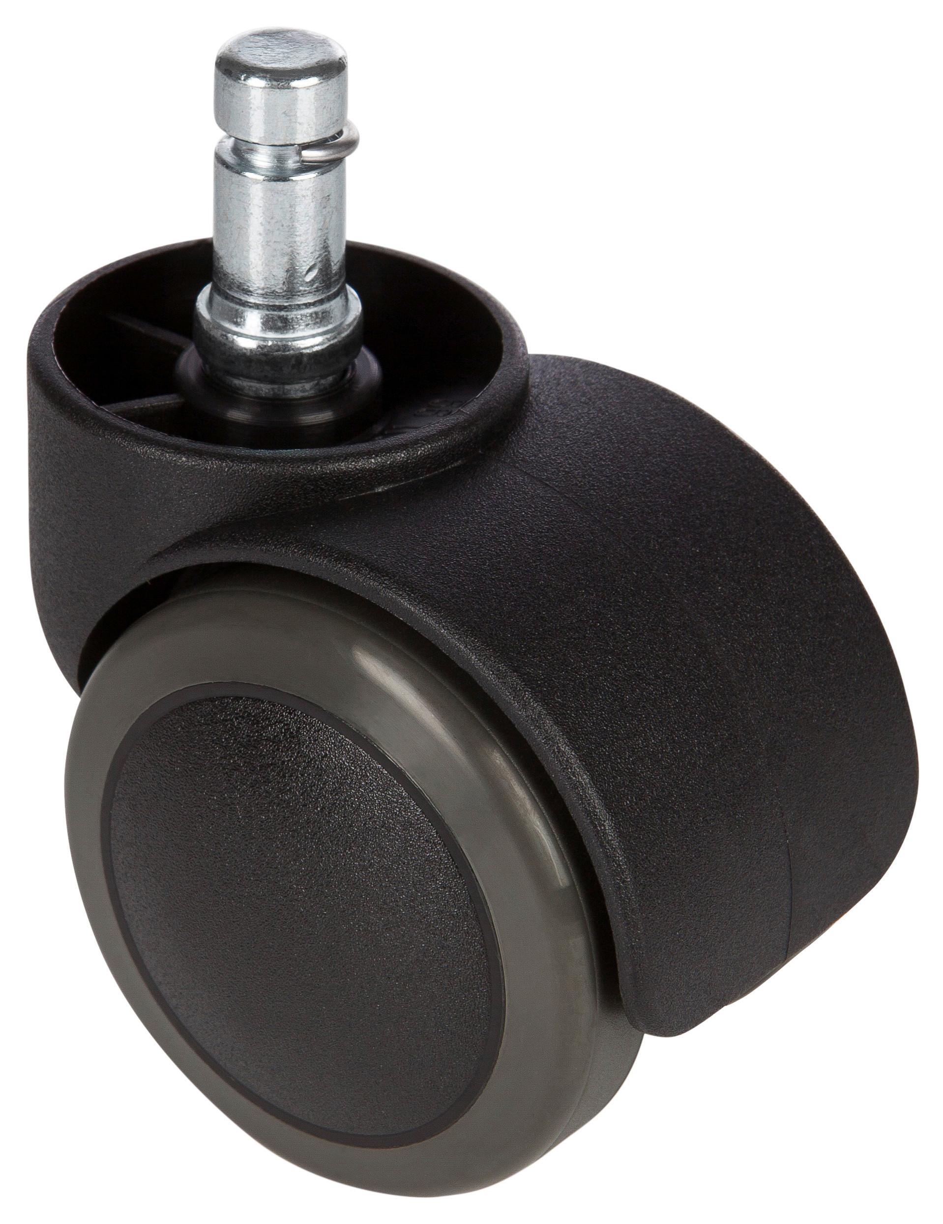 Bürostuhlrollen Rolo Schwarz Ø 5 cm 5er-Set - Schwarz, Basics, Kunststoff/Metall (5/6/5cm) - MID.YOU