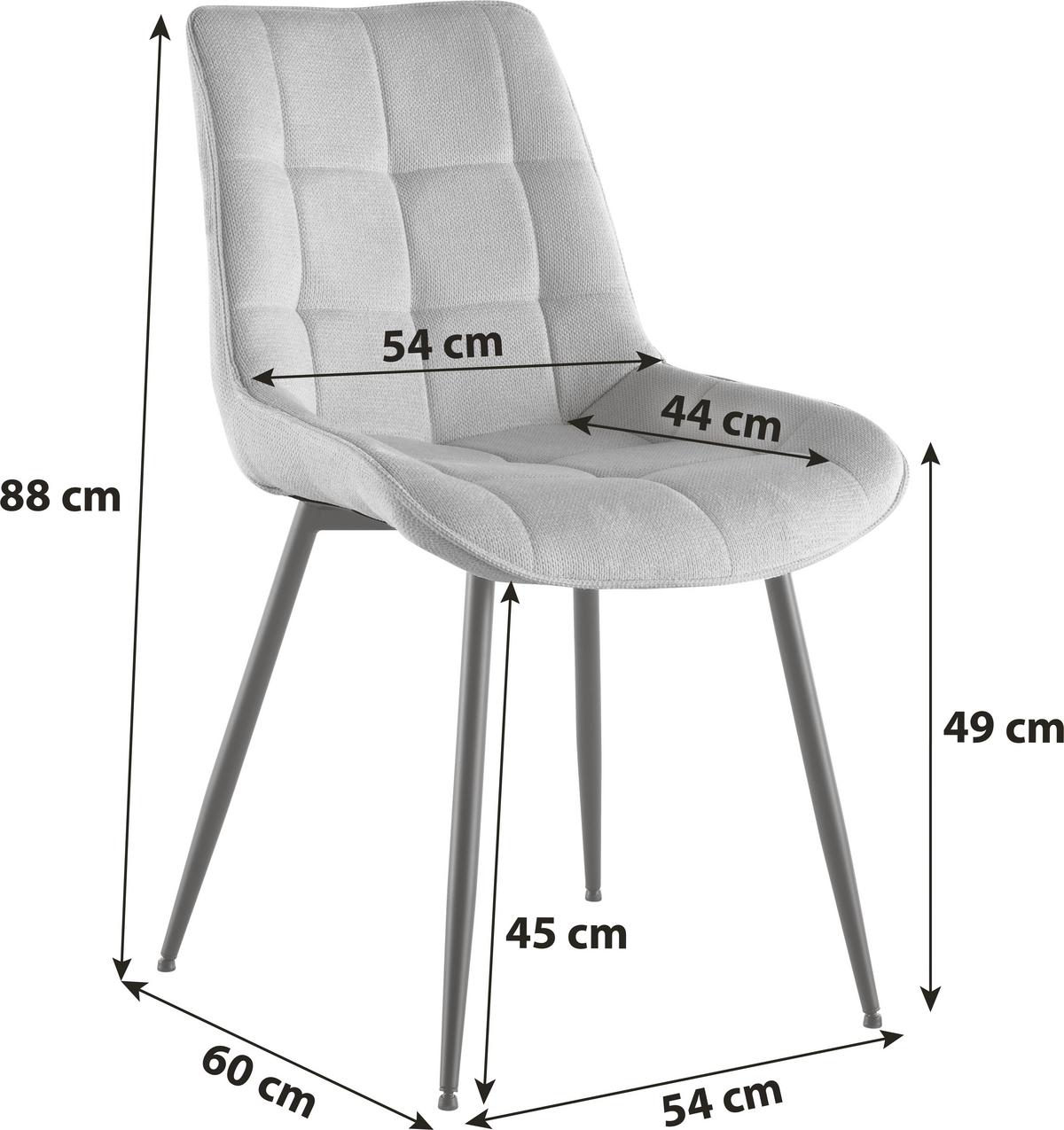 Stuhl Lenny - Schwarz/Grau, LIFESTYLE, Holz/Textil (54/88/60cm) - Livetastic
