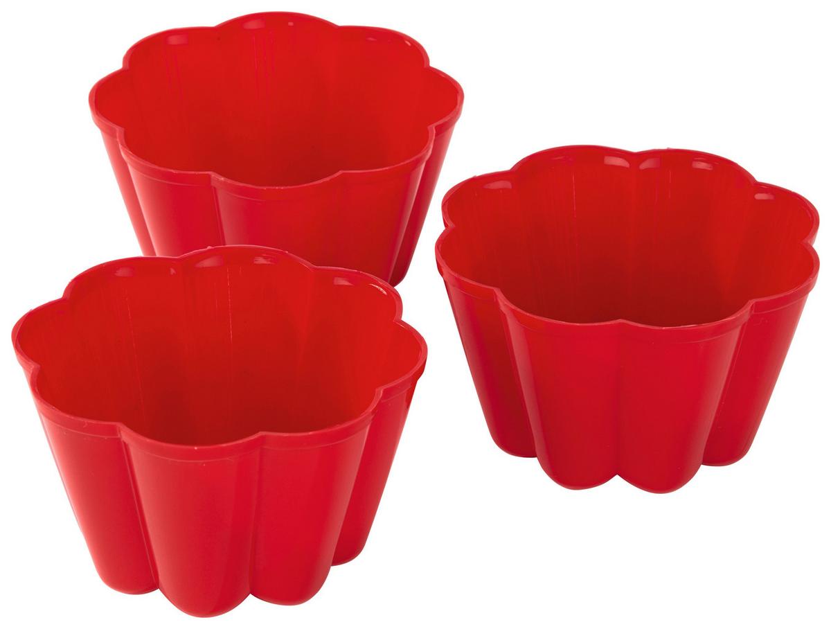 Puddingform 3er-Set Je 200 ml, Verschiedene Farben - Blau/Rot, KONVENTIONELL, Kunststoff (9.5/6.8cm)