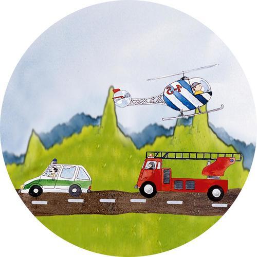 Led-tischlampe Autos Grün/ Blau/weiß Für Kinder - Blau/Weiß, Design, Holz/Kunststoff (20/20/43cm) - Niermann