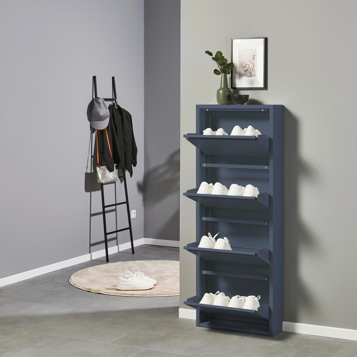 VÝKLOPNÁ SKRINKA NA TOPÁNKY BERT BLAU - modrá, Modern, kov (51/137/16cm) - Boxxx