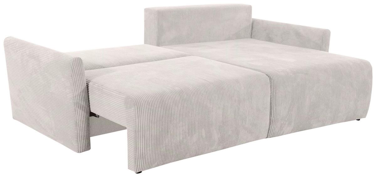 Wohnlandschaft in Beige mit Schlaffunktion und Bettkasten