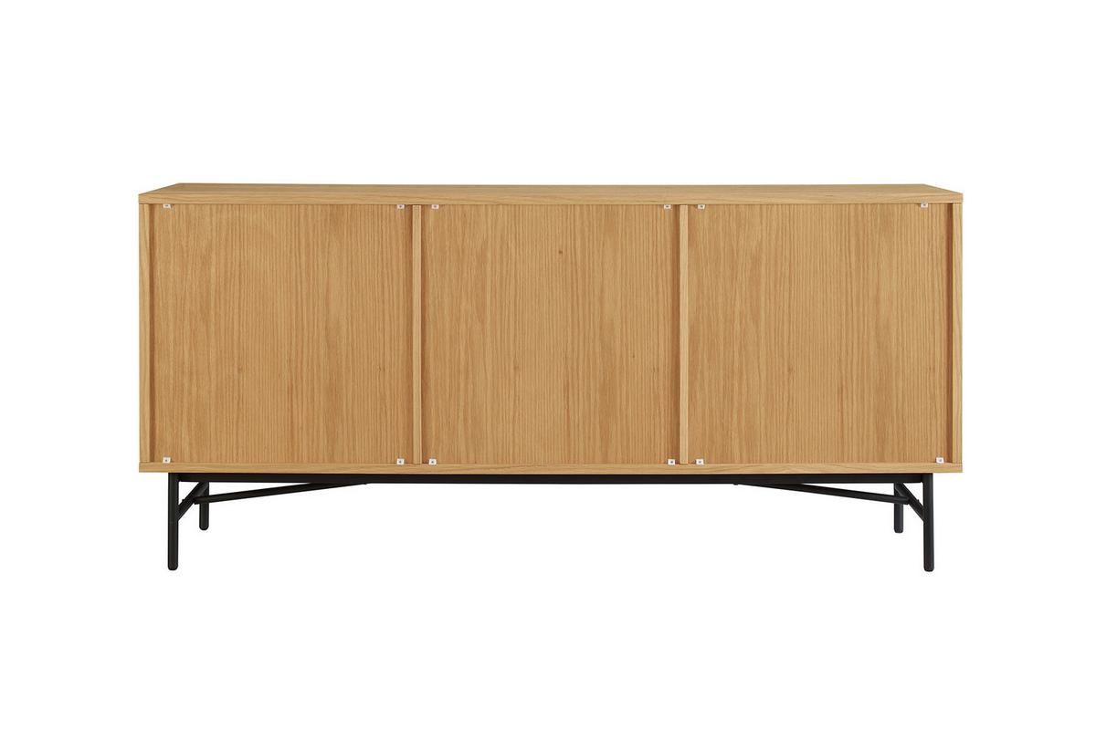Sideboard Schwarz, Eiche Dekor B: 160cm - Eichefarben/Schwarz, Design, Holz/Holzwerkstoff (160/75/40cm) - Livetastic
