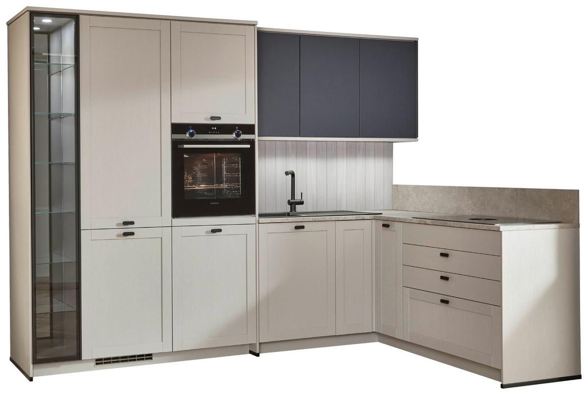 Eckküche Fermo/eastbourne - Hellbraun/Blau, MODERN, Holzwerkstoff (303,4/181,8cm) - Vertico