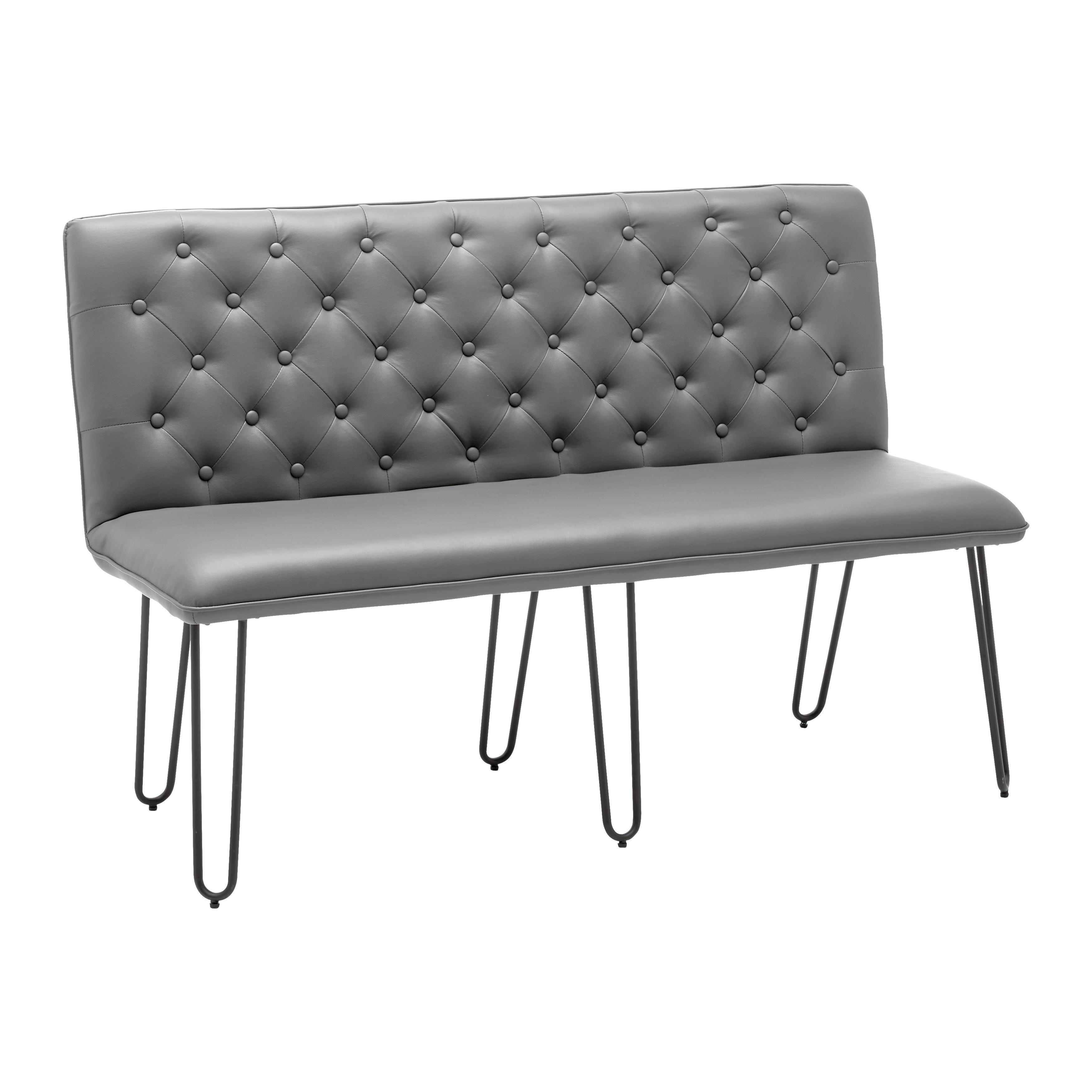 Lavice IVIE - šedá/černá, Moderní, kov/dřevo (140/92/62cm) - Bessagi Home