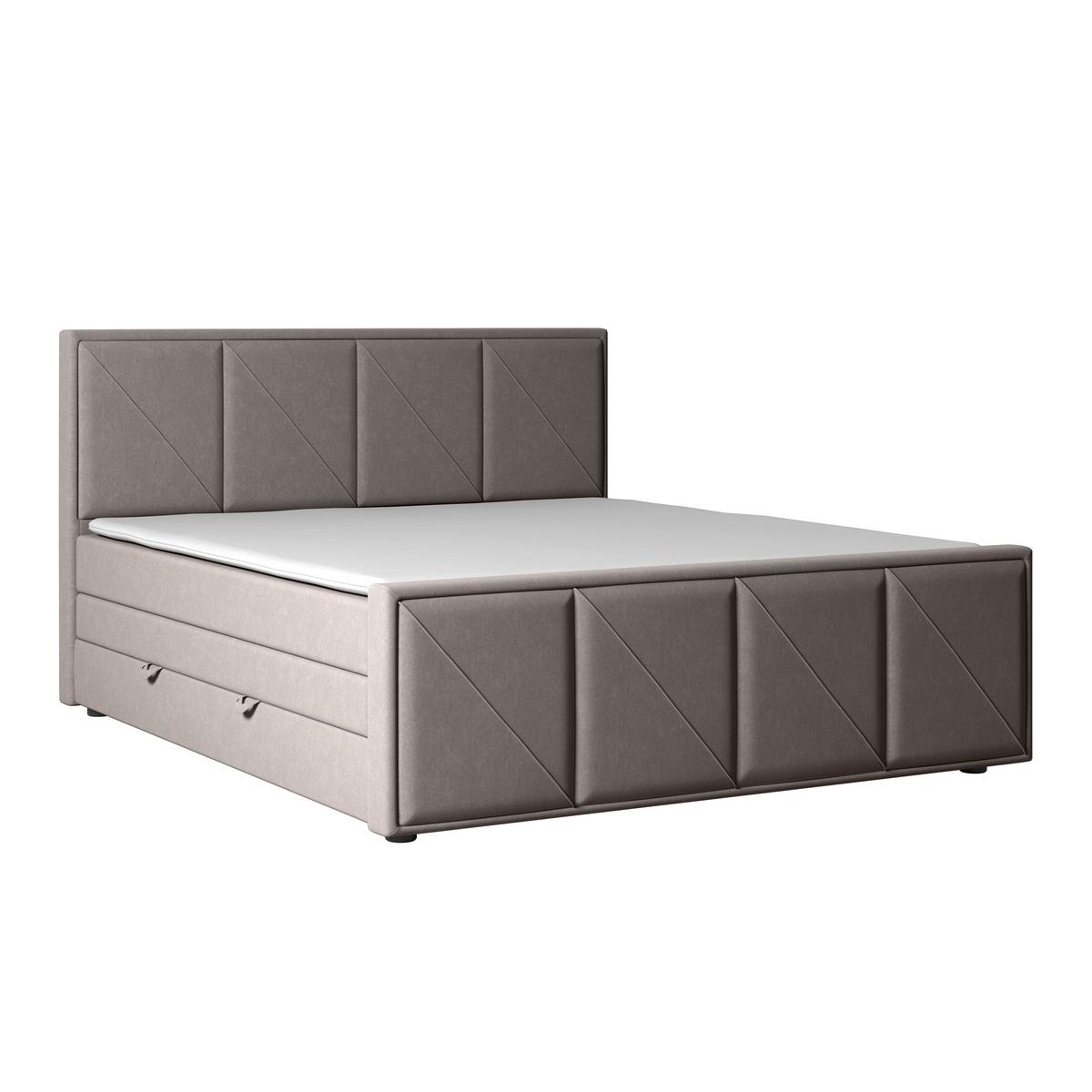 Boxspringbett Mit Bettkasten Oslo 180x200 Cm Hellgrau - Hellgrau/Schwarz, MODERN, Holzwerkstoff/Kunststoff (180/200cm) - MID.YOU