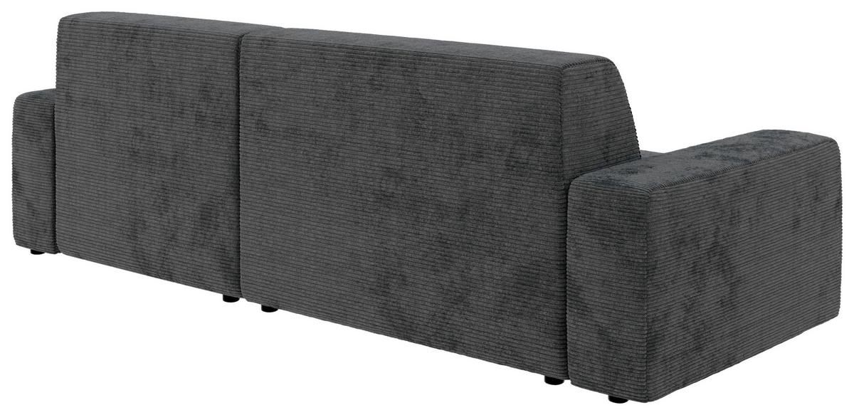 Ecksofa Wien Dunkelgrau S: 246x162 cm - Dunkelgrau/Schwarz, MODERN, Textil (246/162cm) - Trendmanufaktur