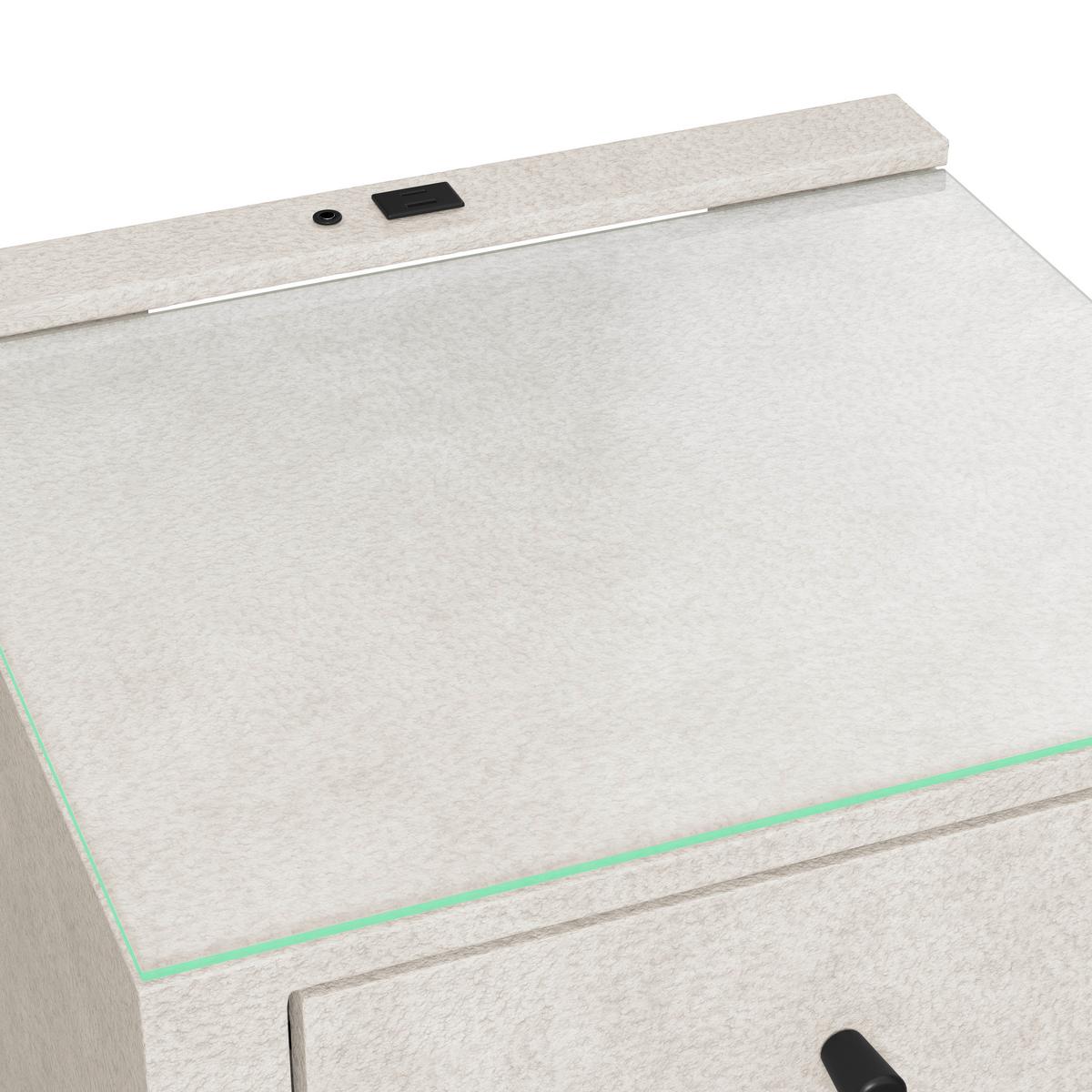 Nachtkästchen Elysia inkl. Beleuchtung B: 48 cm - Beige, Trend, Glas/Holz (48/68/45,5cm) - Luca Bessoni