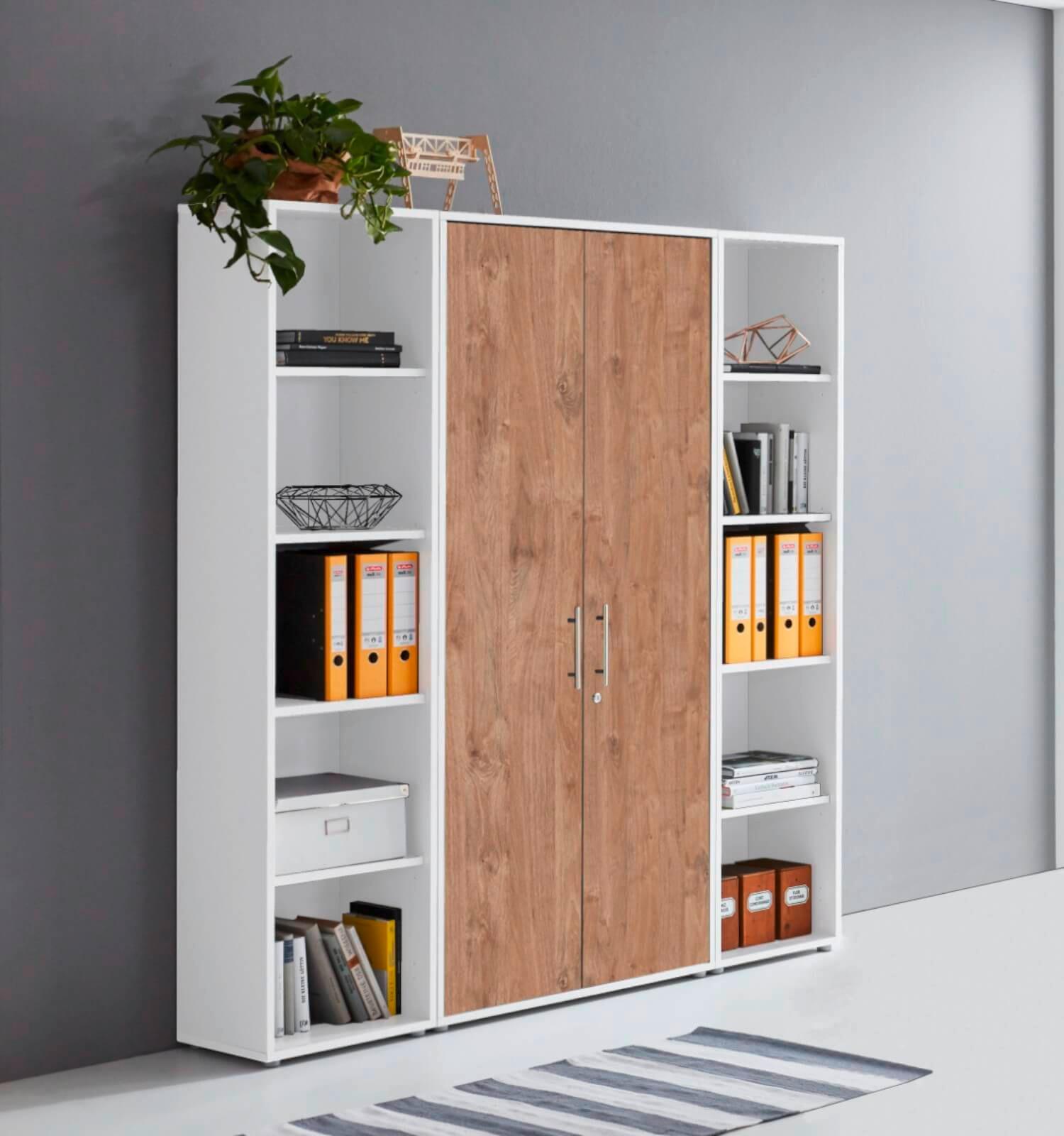 Office Edition B: 173 cm Eichefarben/Weiß - Eichefarben/Weiß, MODERN, Holzwerkstoff (173/186/33cm) - MID.YOU