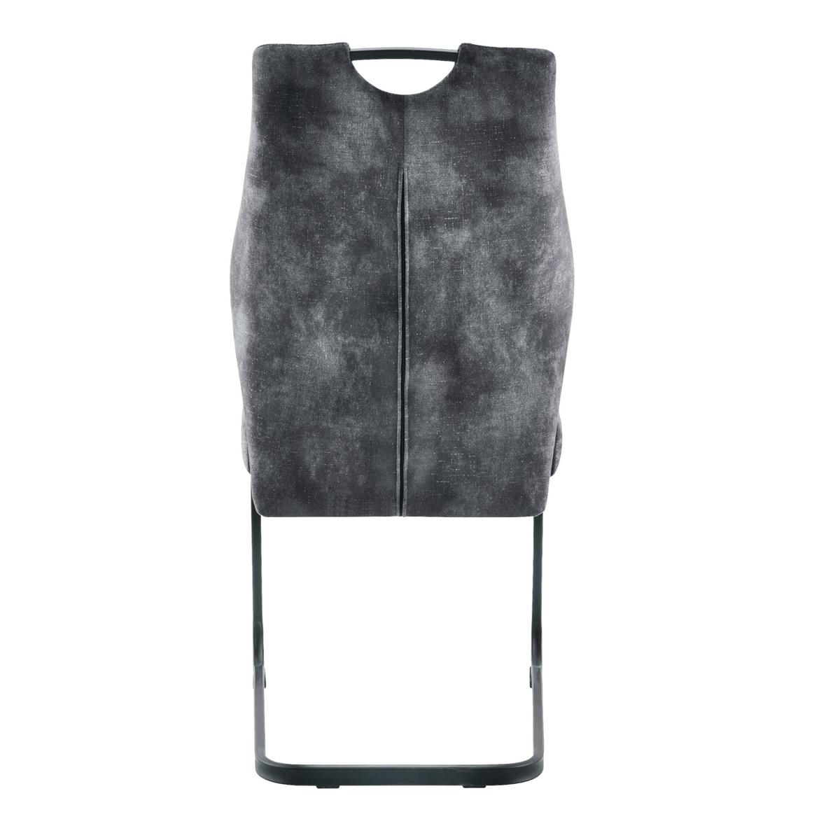 Stolička EMILIA antracitová - čierna/antracitová, Konventionell, kov/textil (43/95/61cm)