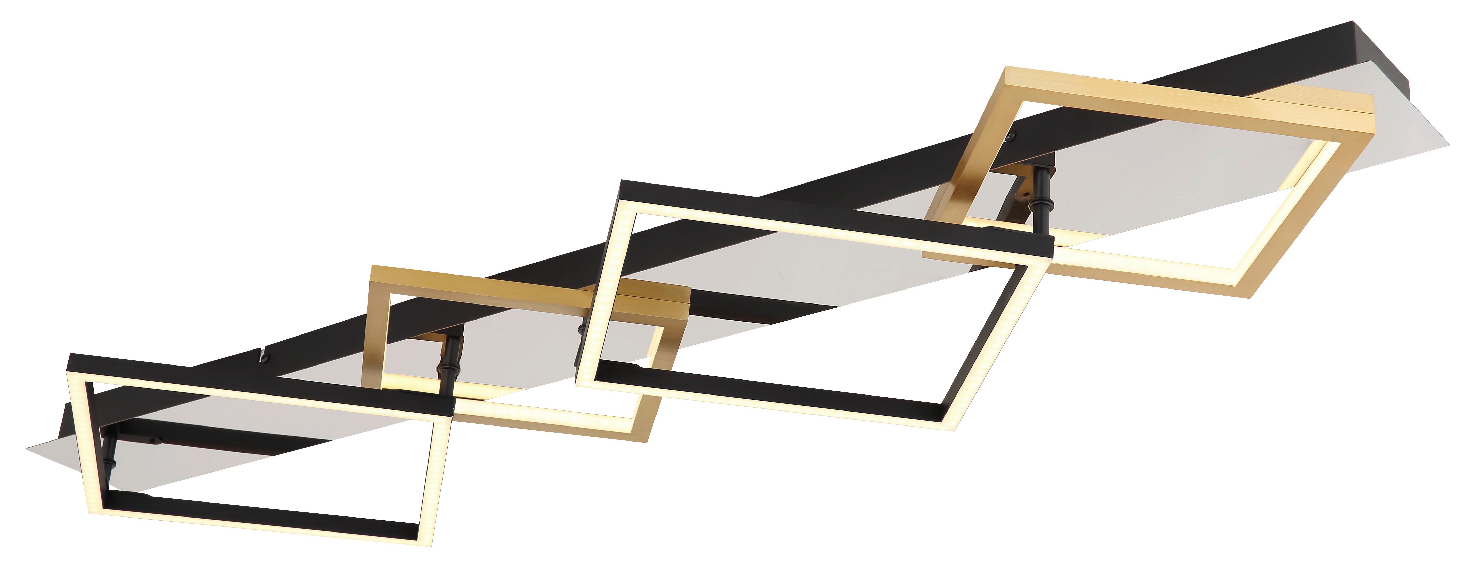 Led-deckenleuchte 67847-48 - Goldfarben/Opal, Design, Kunststoff/Metall (104,5/35,5/7cm) - Globo