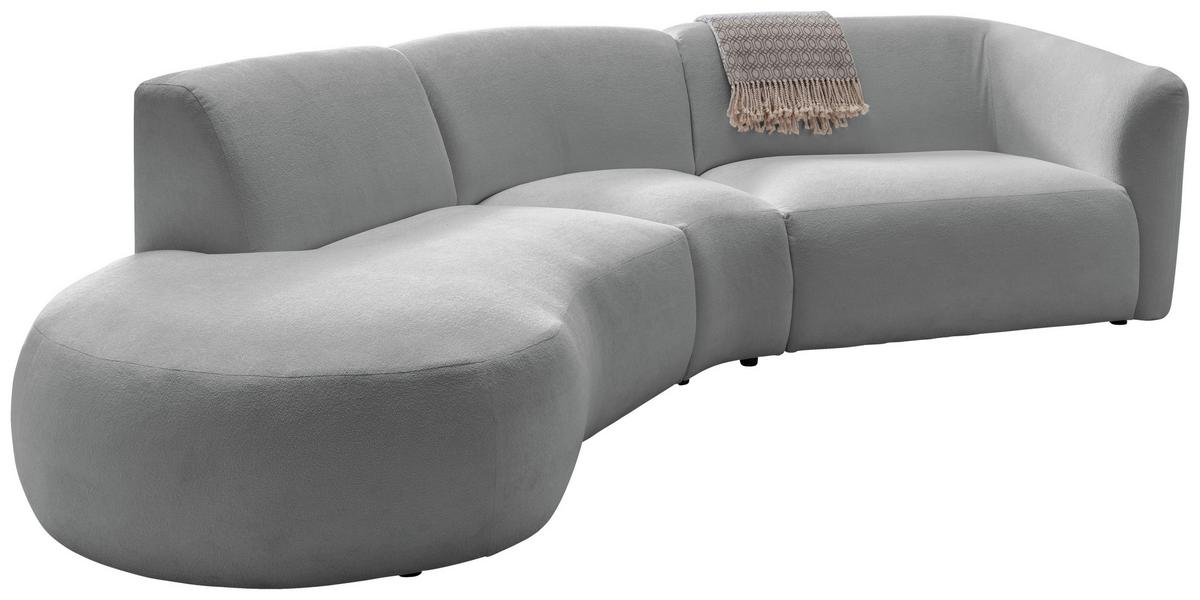 Ecksofa Jesi Silberfarben S: 182x276 Cm - Silberfarben/Schwarz, MODERN, Textil (182/276cm) - Livetastic