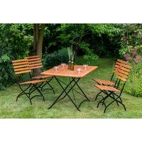 Gartensessel klappbar 2er-Set Schlossgarten Echtholz/Metall - Schwarz/Naturfarben, ROMANTIK / LANDHAUS, Holz/Metall (47/59/86cm) - Gardenson
