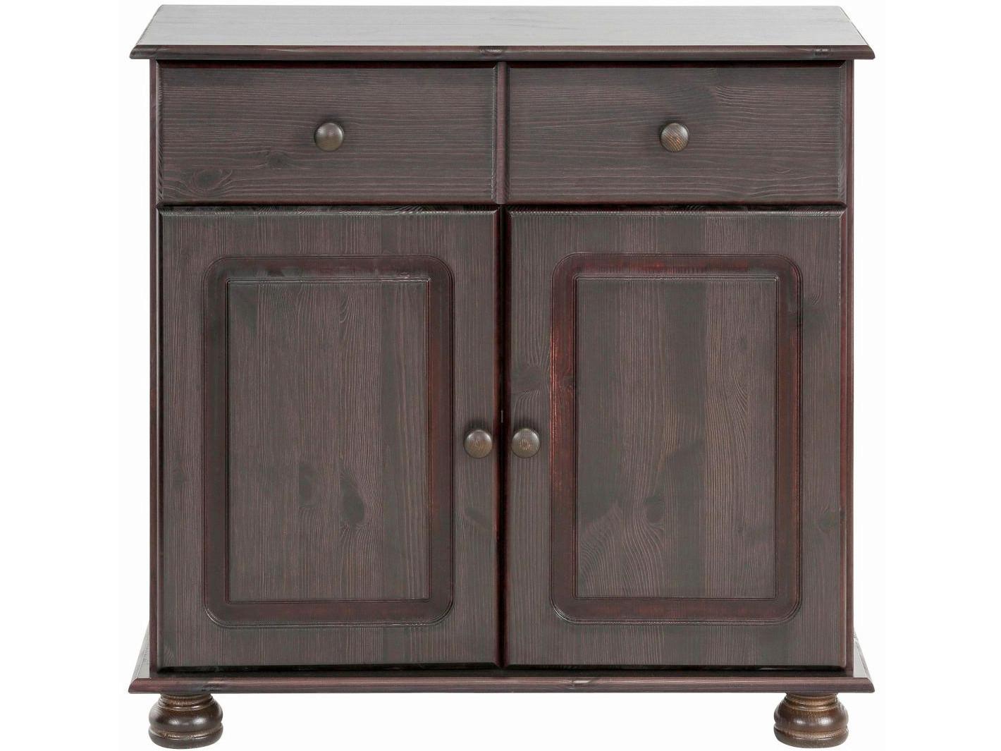 SIDEBOARD Mette Kiefer massive B: 80 cm - Dunkelbraun/Braun, Design, Holz (80/76/35cm) - MID.YOU