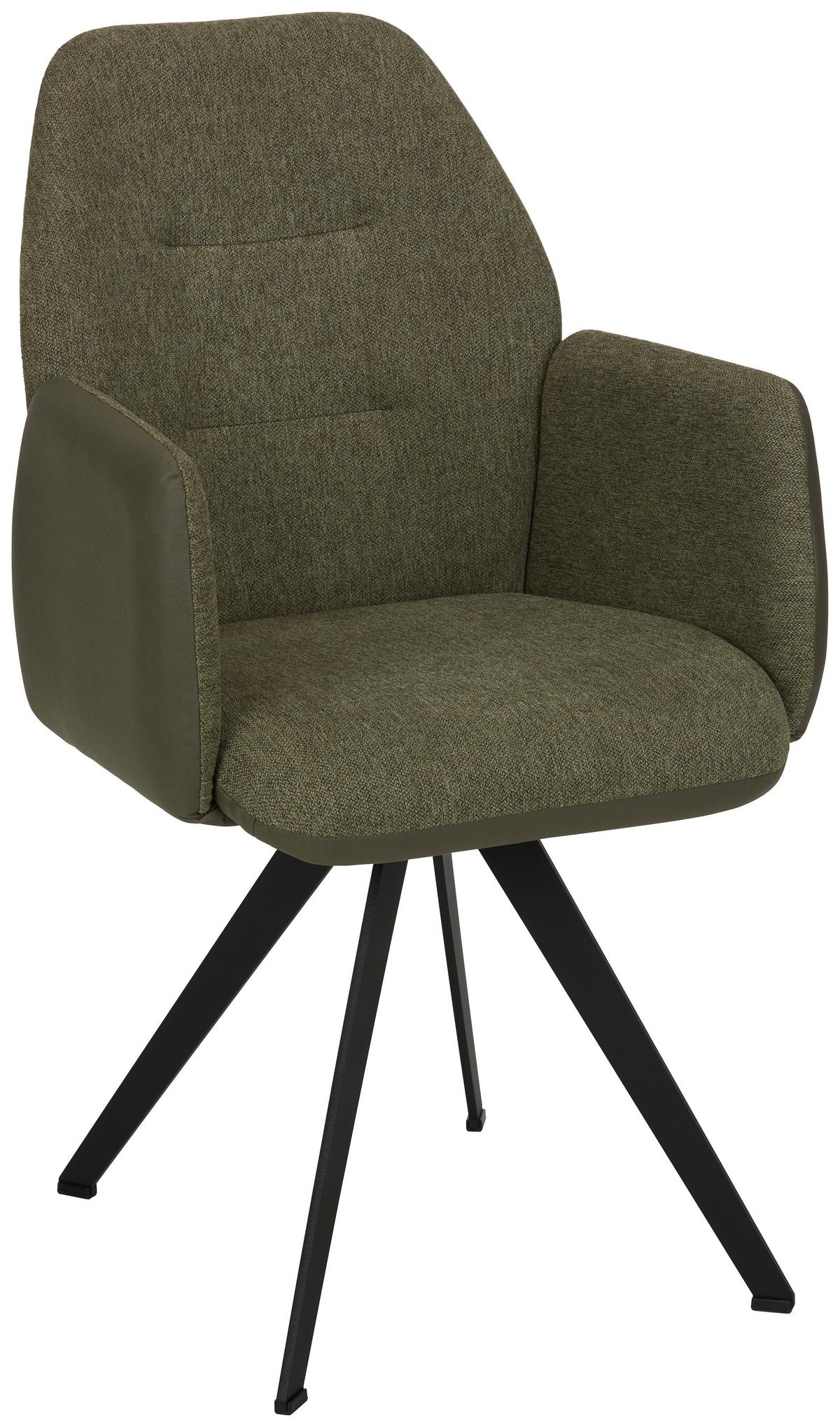 ŽIDLE S PODRUČKAMI STORM - černá/zelená, Moderní, kov/textil (57/96,5/63cm) - Premium Living