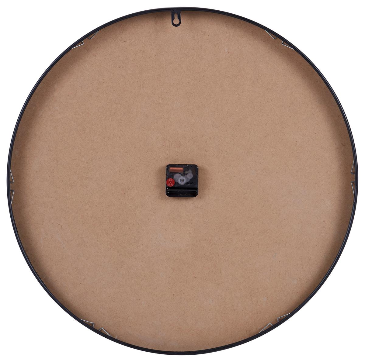 Wanduhr Aras Ø 60 cm Analog Natur/Schwarz Eisen Weltkarte - Schwarz, Basics, Holzwerkstoff/Metall (60cm) - Luca Bessoni