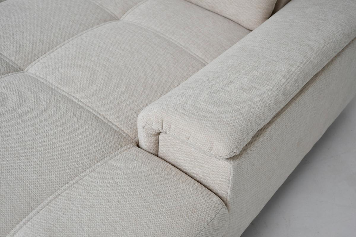Rohová sedačka SIERRA, levá, béžová žinylka MIU - černá/béžová, Moderní, kov/textil (230/181cm) - Mömax