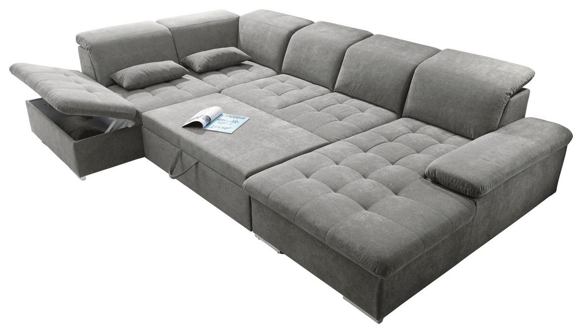 Sedací souprava jílová - barvy stříbra/jílová barva, Konvenční, textil/plast (240/340/188cm) - MID.YOU