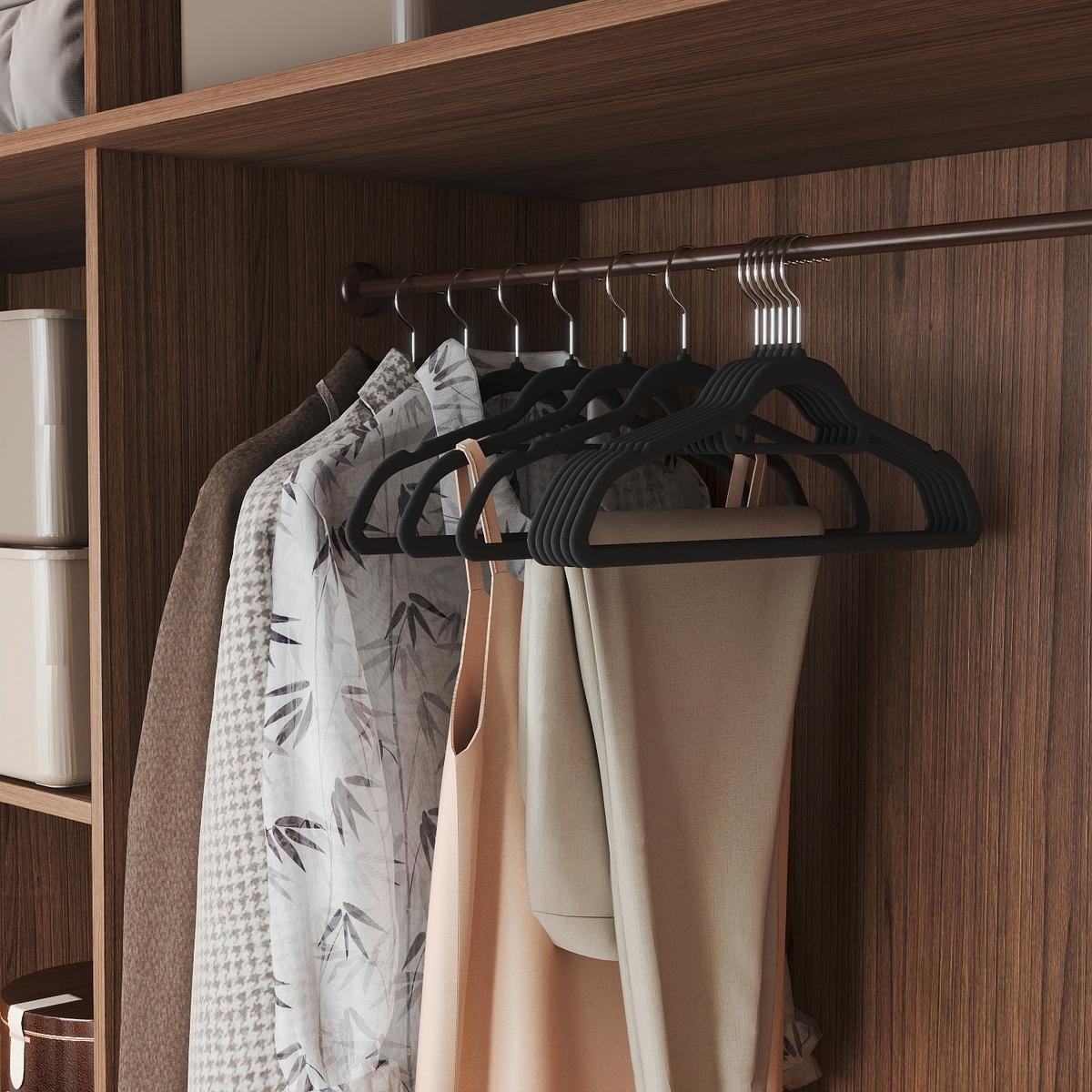 Kleiderbügel Schwarz B: 42,7 Cm - Schwarz, Basics, Kunststoff/Metall (42,7/22/0,6cm)