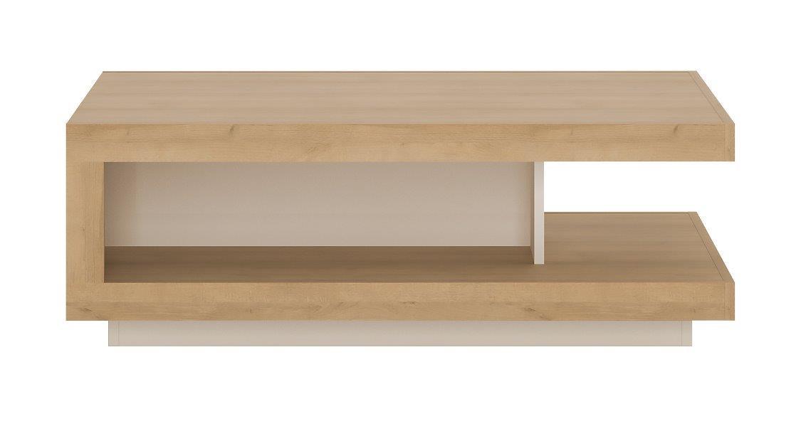 Couchtisch Lyon Hell Weiß/Eichefarben B: 105,6 cm - Eichefarben/Weiß, Trend, Holzwerkstoff (105,6/37,2/68,1cm)