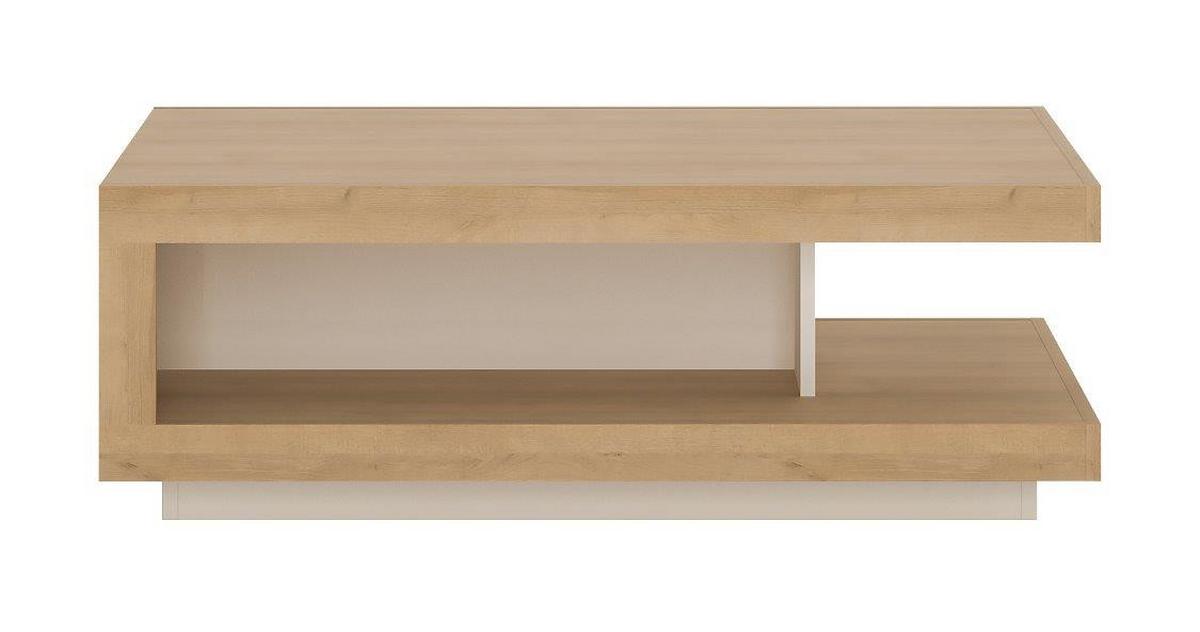 Couchtisch Lyon Hell Weiß/Eichefarben B: 105,6 cm - Eichefarben/Weiß, Trend, Holzwerkstoff (105,6/37,2/68,1cm)