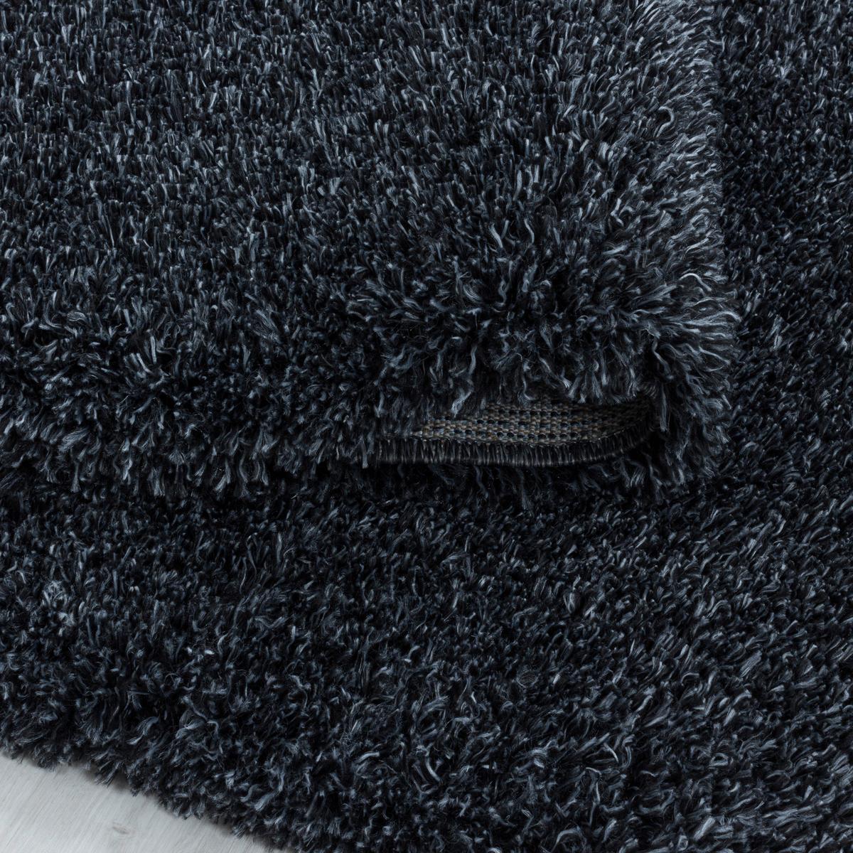 Hochflor Teppich Anthrazit Naturfaser Fluffy 60x110 cm - Anthrazit, Basics, Textil (60/110cm)