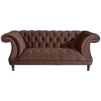 2-Sitzer-Sofa Ivette mit Armlehnen Braun Velours - Nussbaumfarben/Braun, Design, Textil (200/80/100cm) - Max Winzer