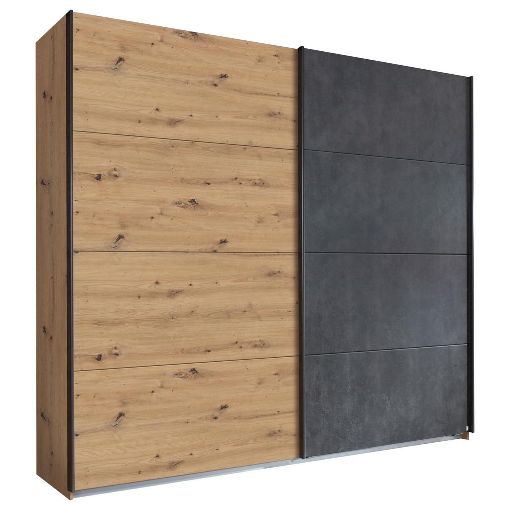 Schwebetürenschrank Tampa Anthrazit/Eiche Dekor B: 226cm