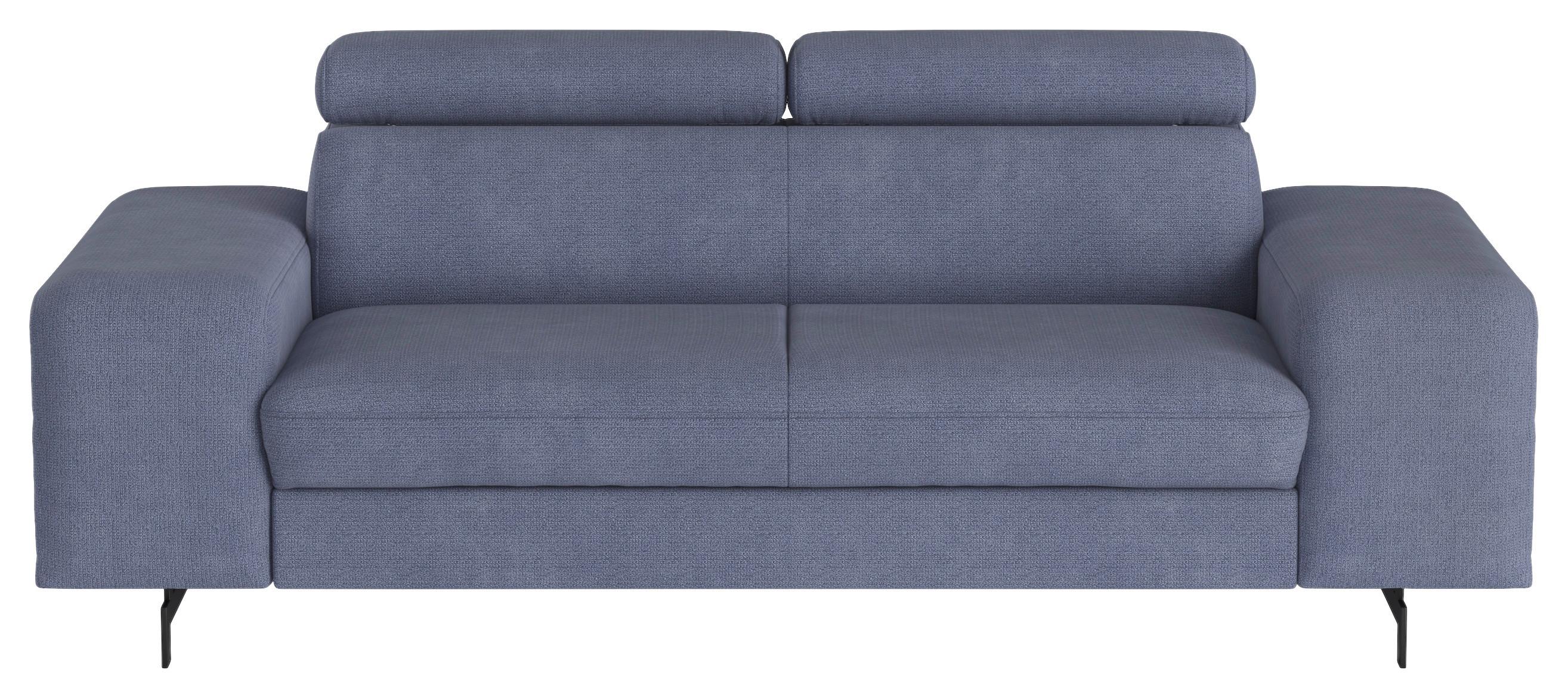 3-Sitzer-Sofa Emma Mit Liegefunktion Blau B: 217 cm - Blau/Schwarz, Textil (217/81/100cm) - MID.YOU
