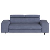 3-sitzer-sofa Emma Mit Liegefunktion Blau B: 217 Cm - Blau/Schwarz, Textil (217/81/100cm) - MID.YOU