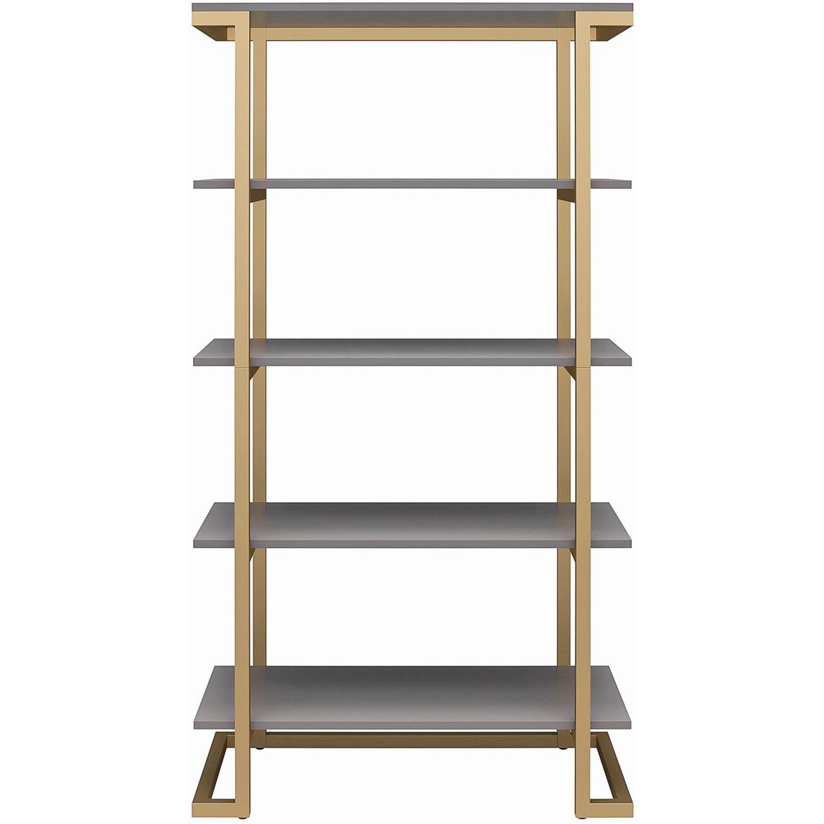 Regal Camilla Graphitfarben B: 77cm - Messingfarben/Graphitfarben, Design, Holzwerkstoff/Metall (77/141/40cm) - MID.YOU