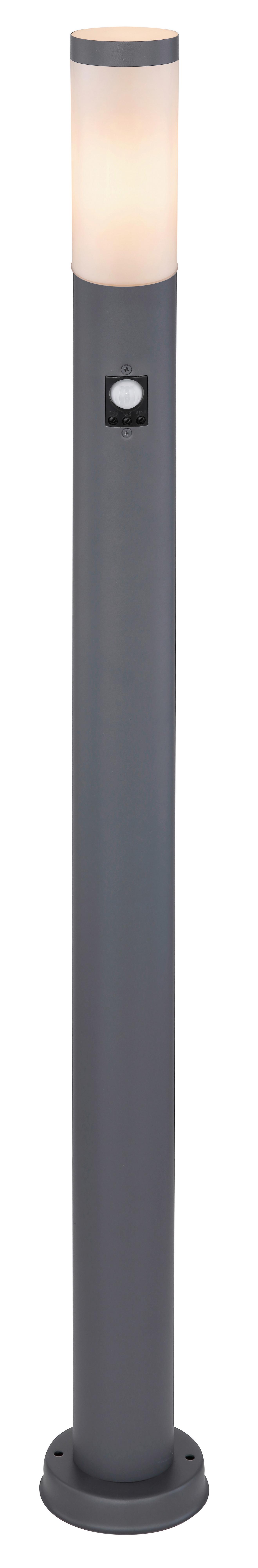 Außenleuchte + Bewegungsmelder Boston 30 Watt Edelstahl - Anthrazit/Opal, Basics, Kunststoff/Metall (12,7/110cm) - Globo