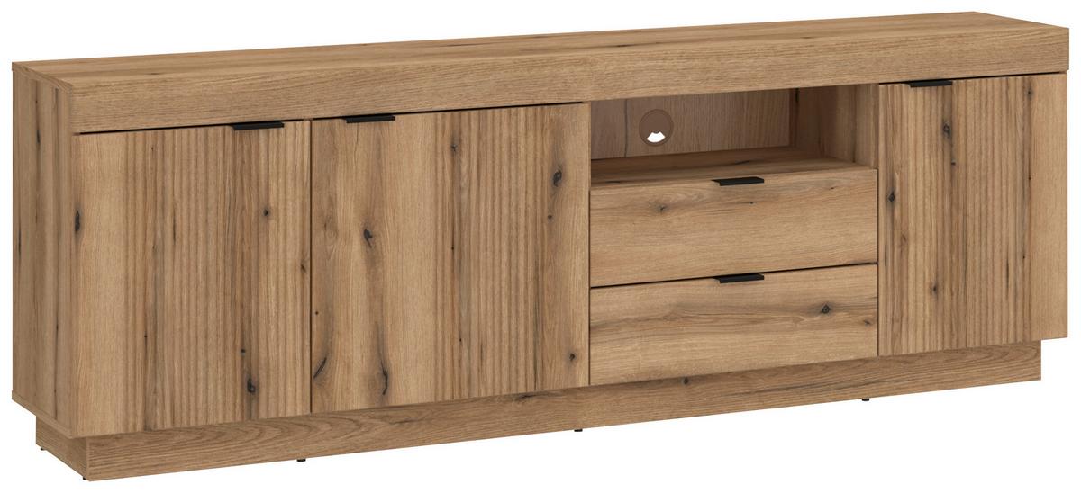 Stapelprogramm Delamar4-teilig Eichefarben B: 328,5 - Eichefarben, Trend, Glas/Holzwerkstoff (328,5/197,8/39,6cm)