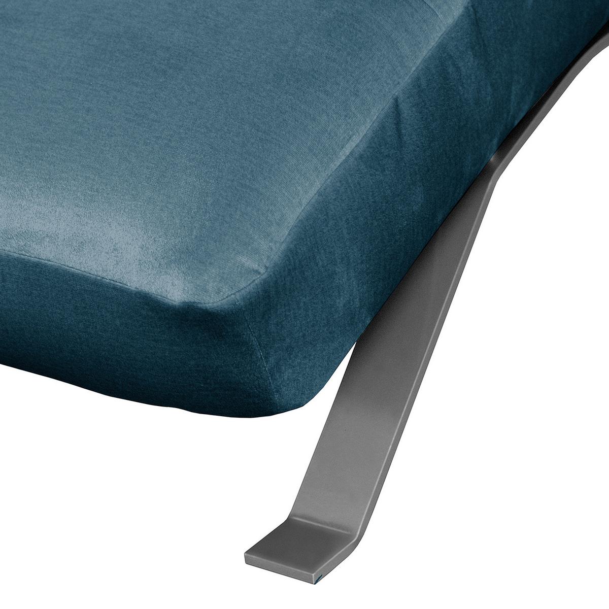 Relaxliege Swing Silver Blau B: 65 cm - Blau/Silberfarben, Design, Textil (65/65-95/171cm) - Livetastic