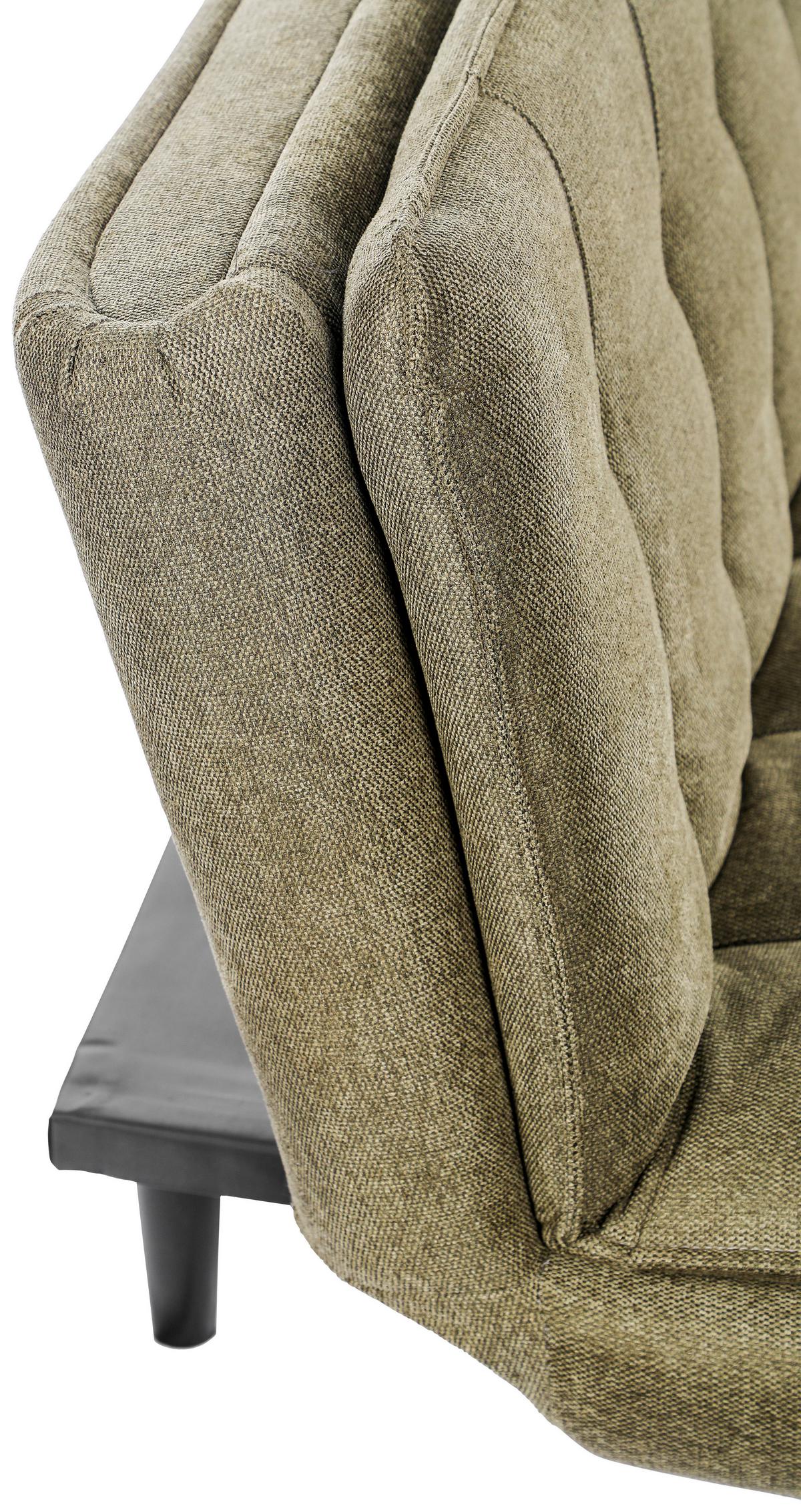 Rozkládací pohovka SUN, zelená, sklopná, max. 360 kg - černá/zelená, Moderní, dřevo/textil (190/83/93cm) - Mömax