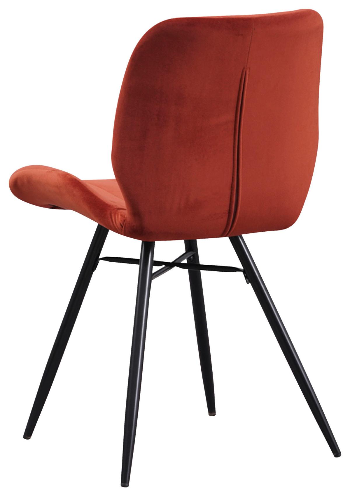 Stuhl-set Barron - Rot/Schwarz, Design, Textil/Metall (47/82/55cm) - MID.YOU