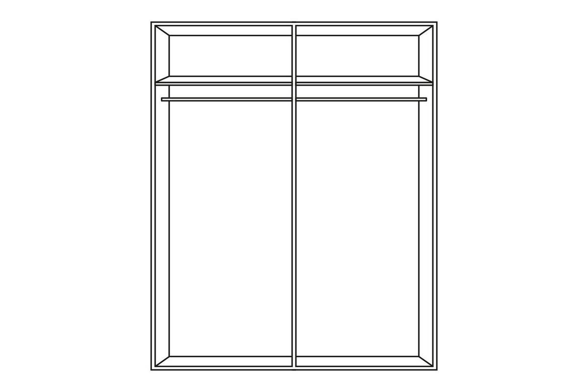 Schwebetürenschrank B: 170 cm Puls, Weiß/Eiche Dekor - Eichefarben/Weiß, KONVENTIONELL, Holzwerkstoff (170/195/59cm) - P & B