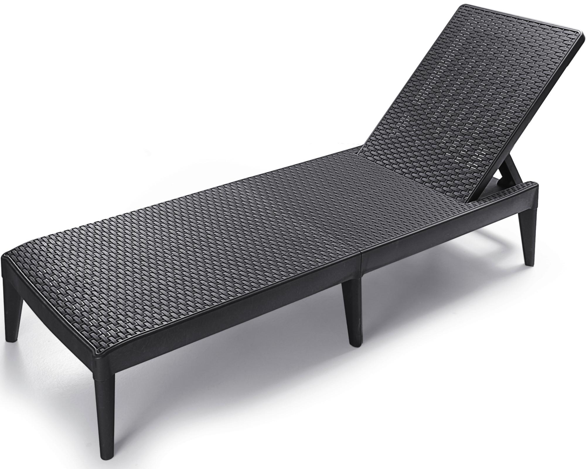 Sonnenliege Milan Anthrazit Rückenlehne Verstellbar - Anthrazit, Basics, Kunststoff (183/28,5/57cm)