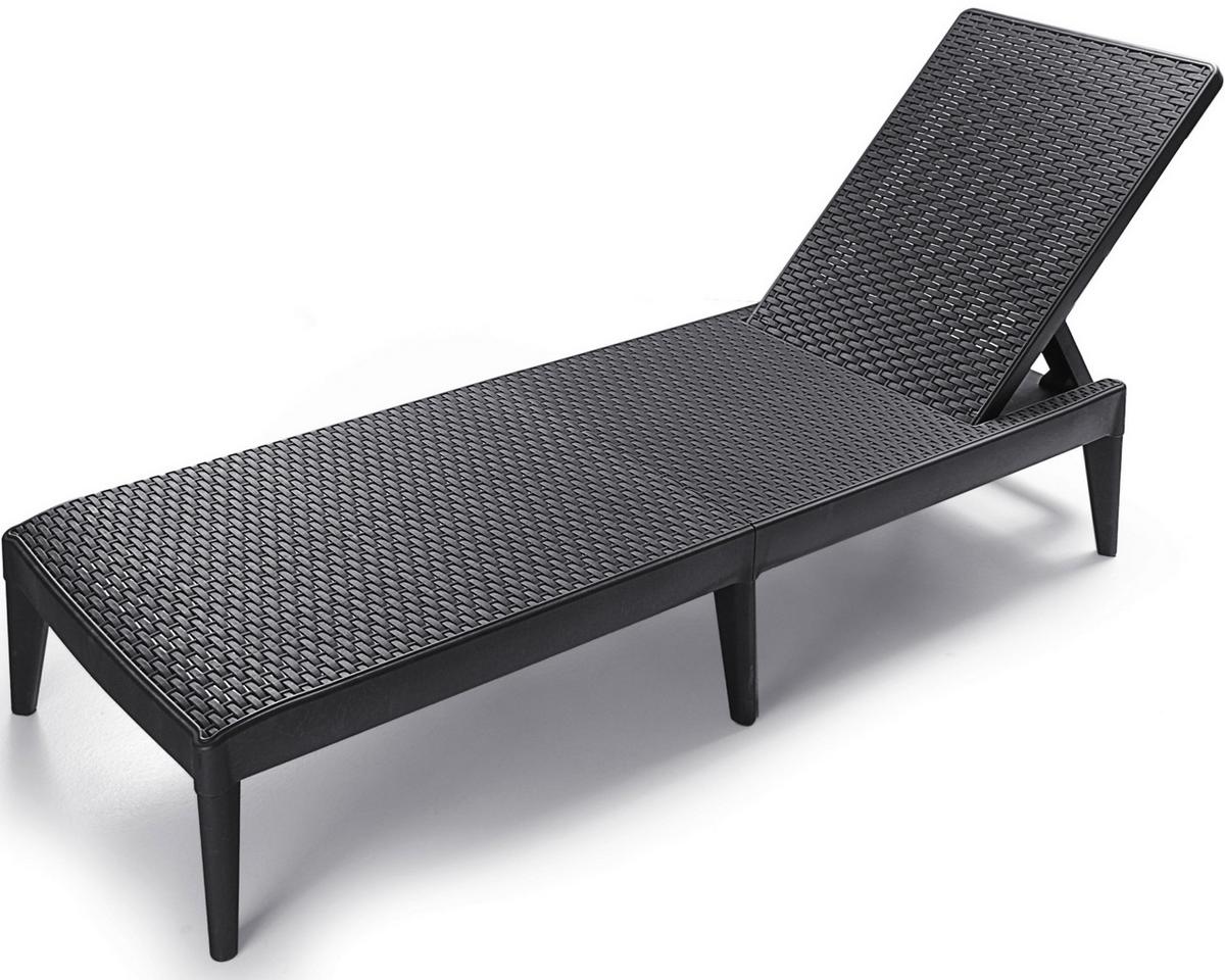 Sonnenliege Milan Anthrazit Rückenlehne verstellbar - Anthrazit, Basics, Kunststoff (183/28,5/57cm)