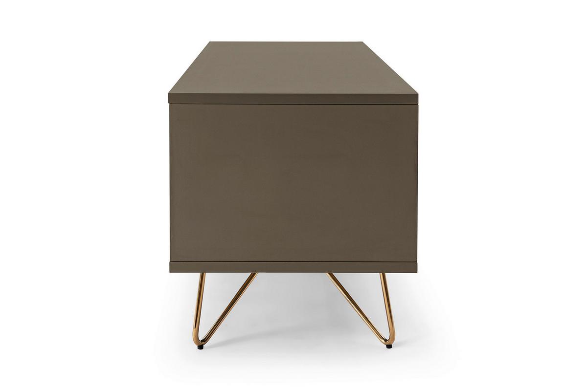 Lowboard Grau B: 120cm - Messingfarben/Grau, Design, Holzwerkstoff (120/45/40cm) - Livetastic