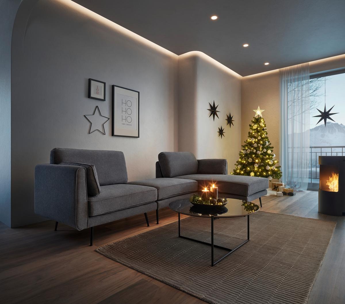 Sedacia súprava DUNJA - sivá, Modern, kov/drevo (295/89/161cm) - P & B