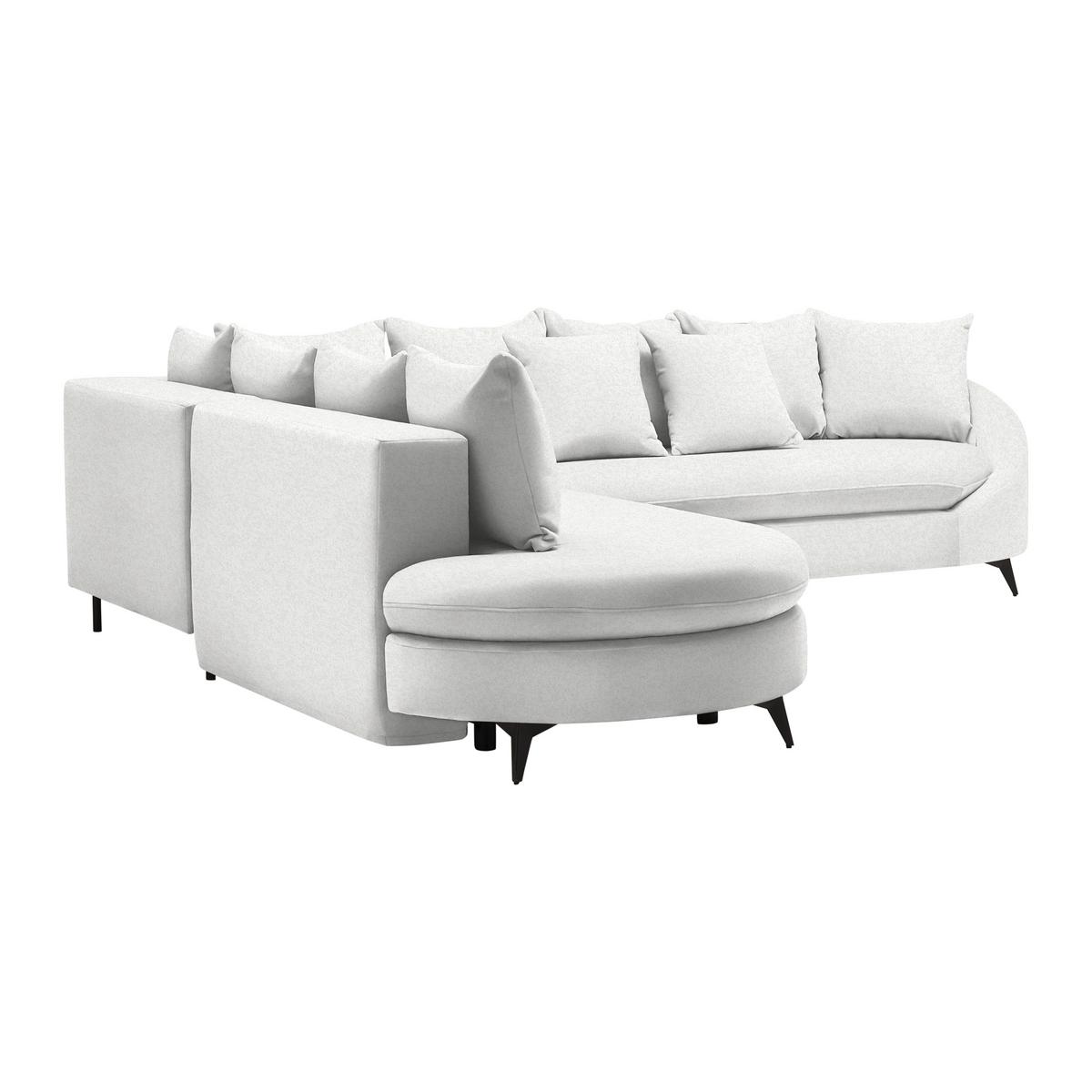 Rohová sedačka AXEL, levá, krémová tkanina - černá/krémová, Moderní, kov/textil (250/291cm) - Mömax