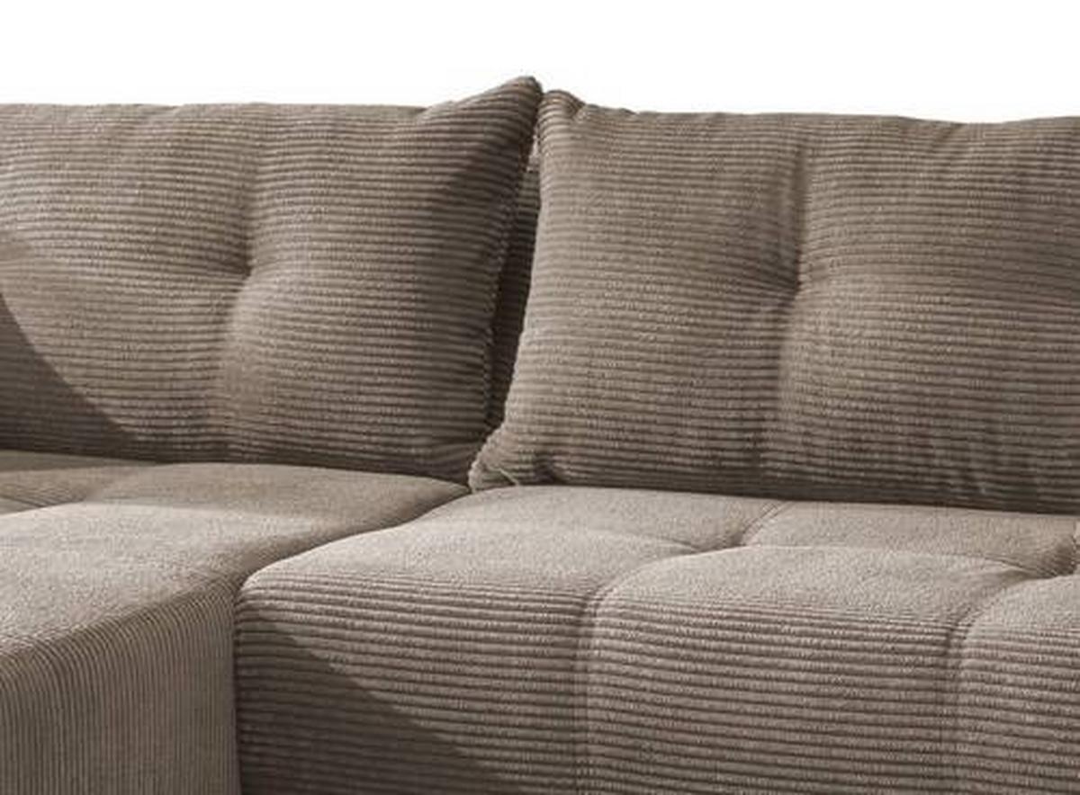 Ecksofa Liegefunktion Restato Graubraun - Graubraun/Schwarz, MODERN, Holz/Textil (177/246cm) - MID.YOU