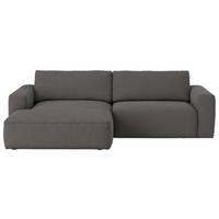 Ecksofa Lasso Dunkelgrau S: 175x283 cm - Dunkelgrau/Schwarz, MODERN, Textil (175/283cm) - MID.YOU