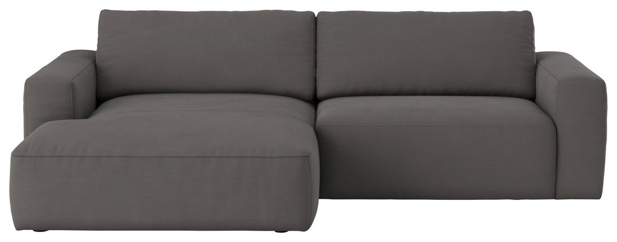 Ecksofa Lasso Dunkelgrau S: 175x283 cm - Dunkelgrau/Schwarz, MODERN, Textil (175/283cm) - MID.YOU